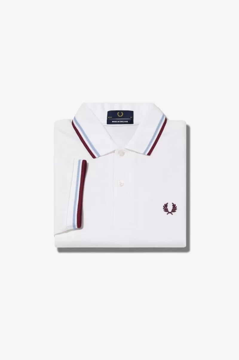 fred perry m12 camicia da uomo bianca acquamarina
