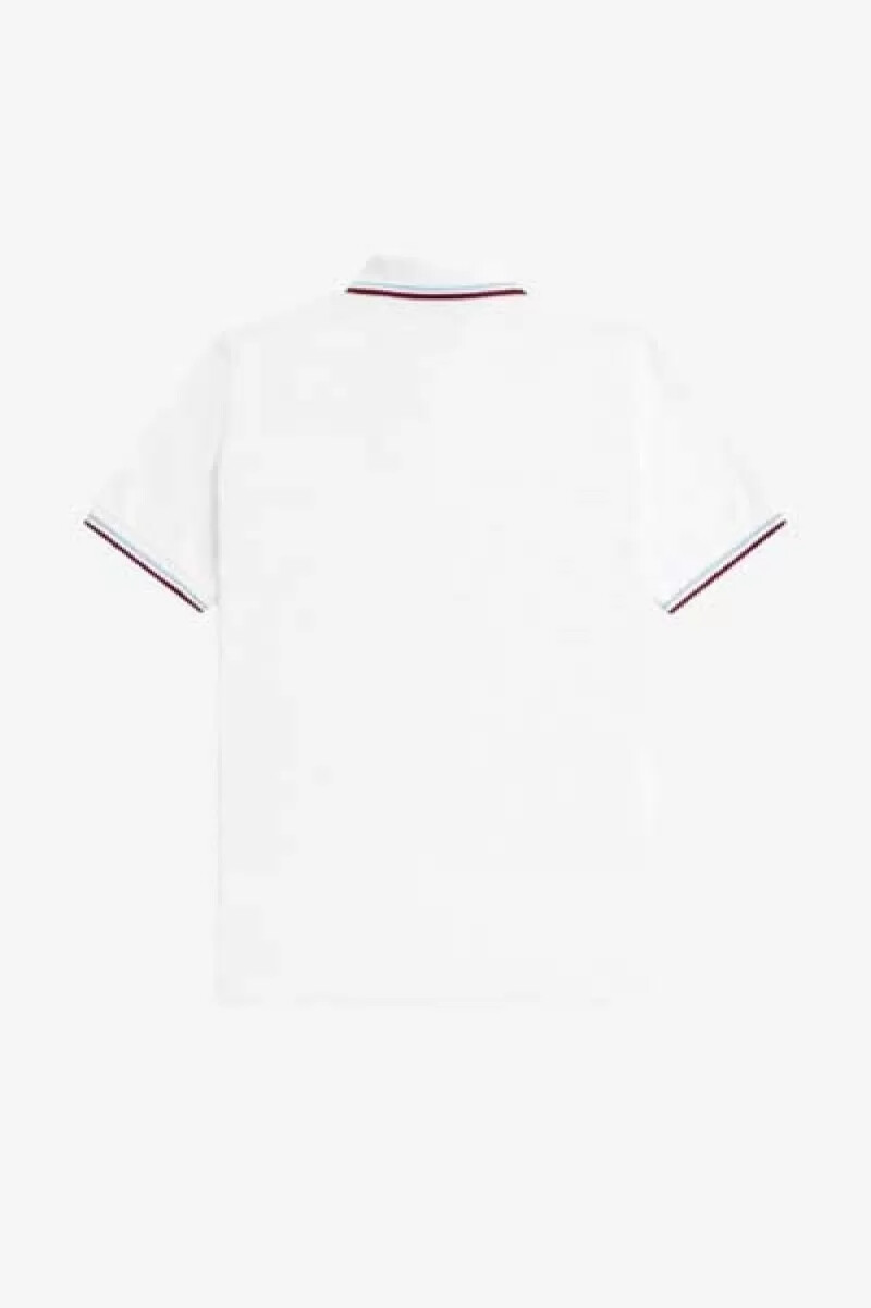 fred perry m12 camicia da uomo bianca acquamarina
