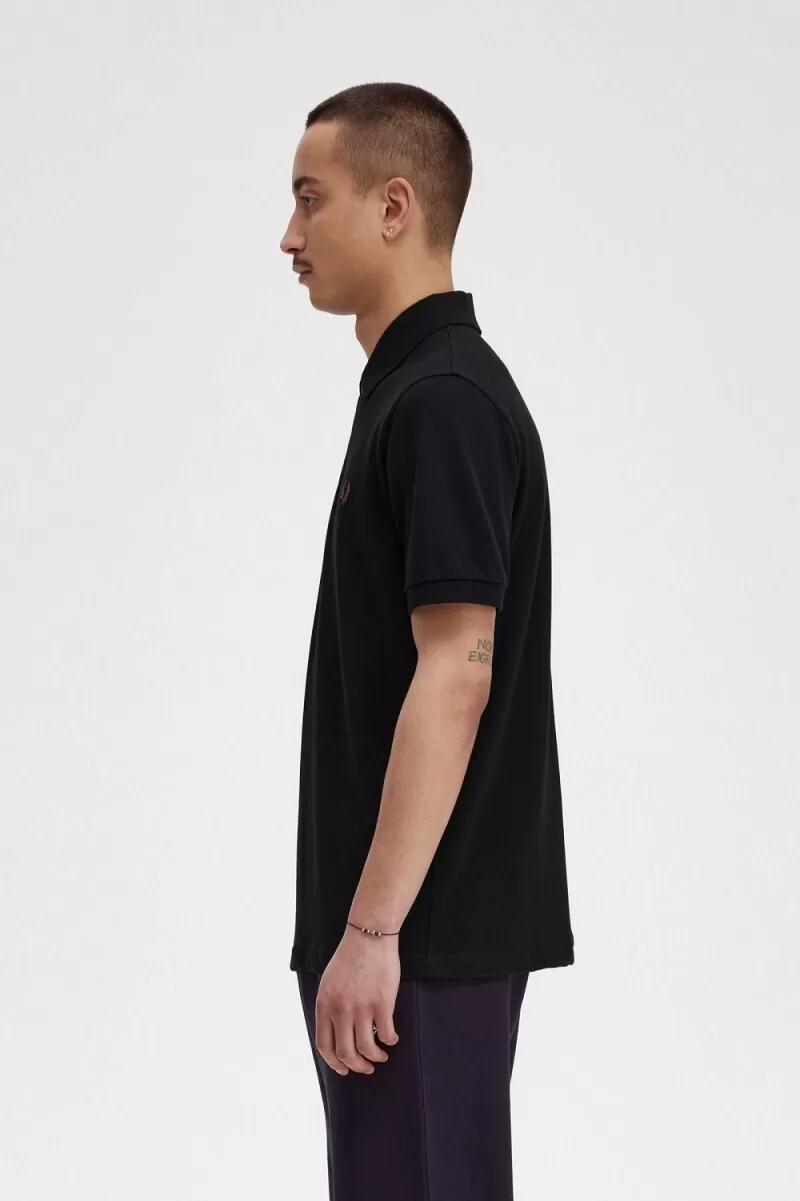 camicia da uomo fred perry m3 nera marrone whisky