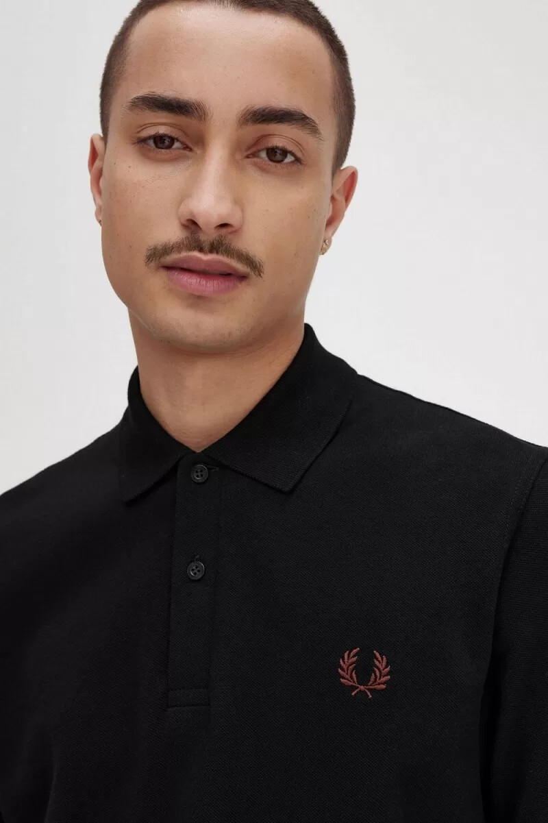 camicia da uomo fred perry m3 nera marrone whisky