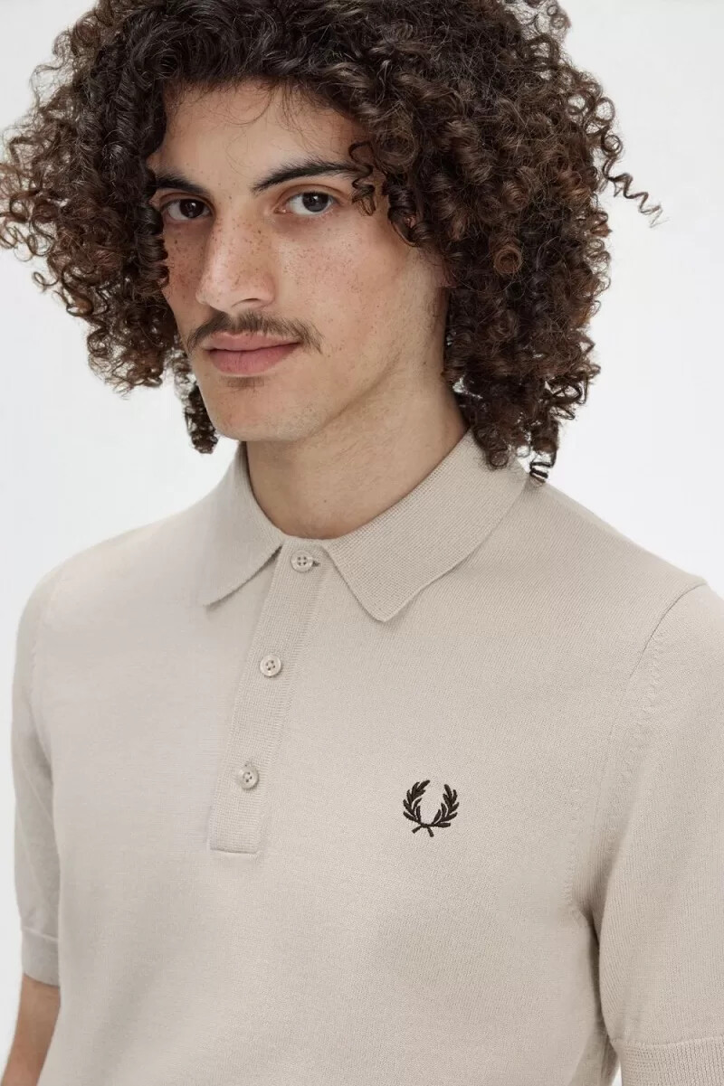 fred perry classic maglia da uomo in avena scura