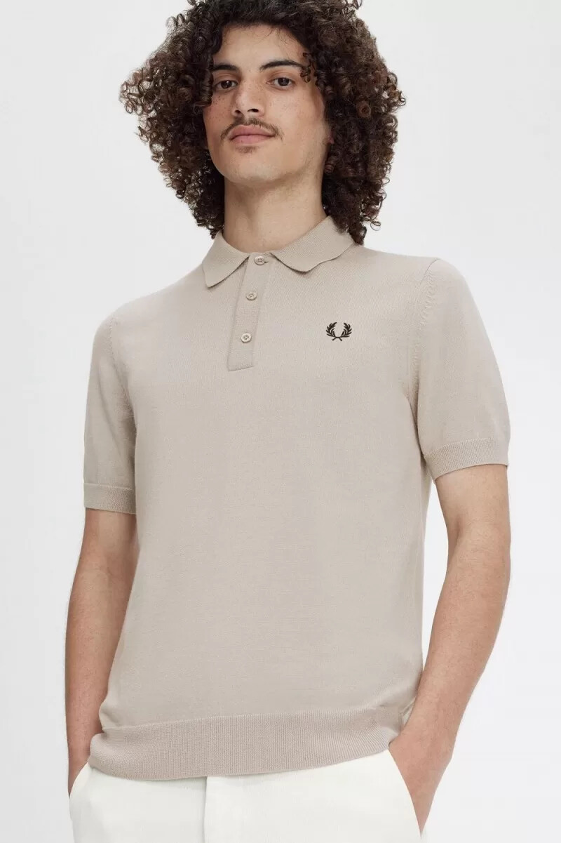 fred perry classic maglia da uomo in avena scura