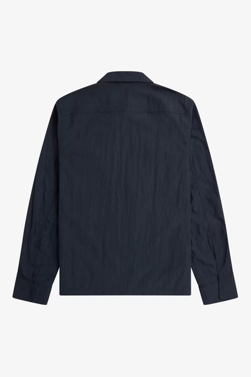 camicia da uomo fred perry con zip testurizzata blu navy
