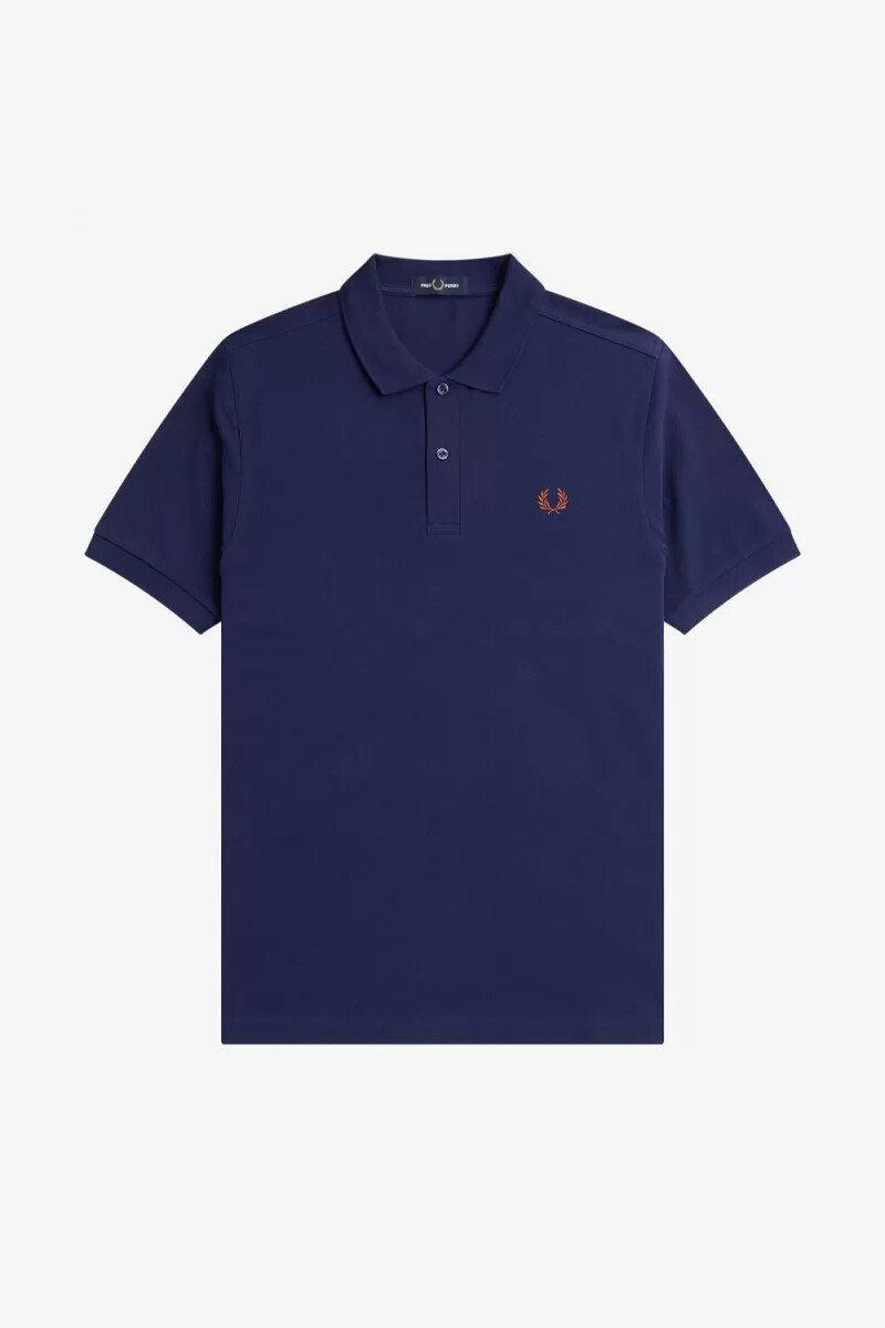 fred perry m6000 camicia da uomo blu navy francese whisky brown