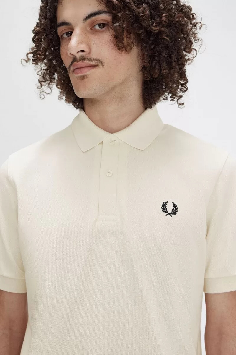 camicia da uomo fred perry m3 beige nero
