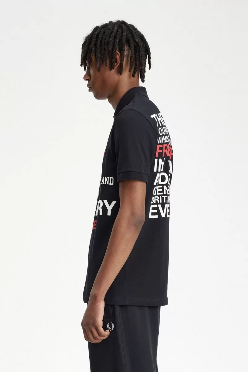 maglietta da uomo con logo fred perry nera