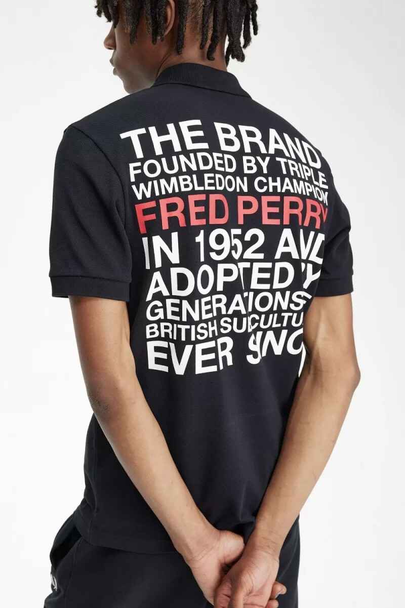 maglietta da uomo con logo fred perry nera