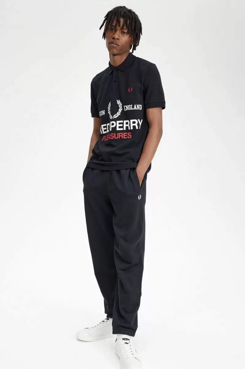 maglietta da uomo con logo fred perry nera
