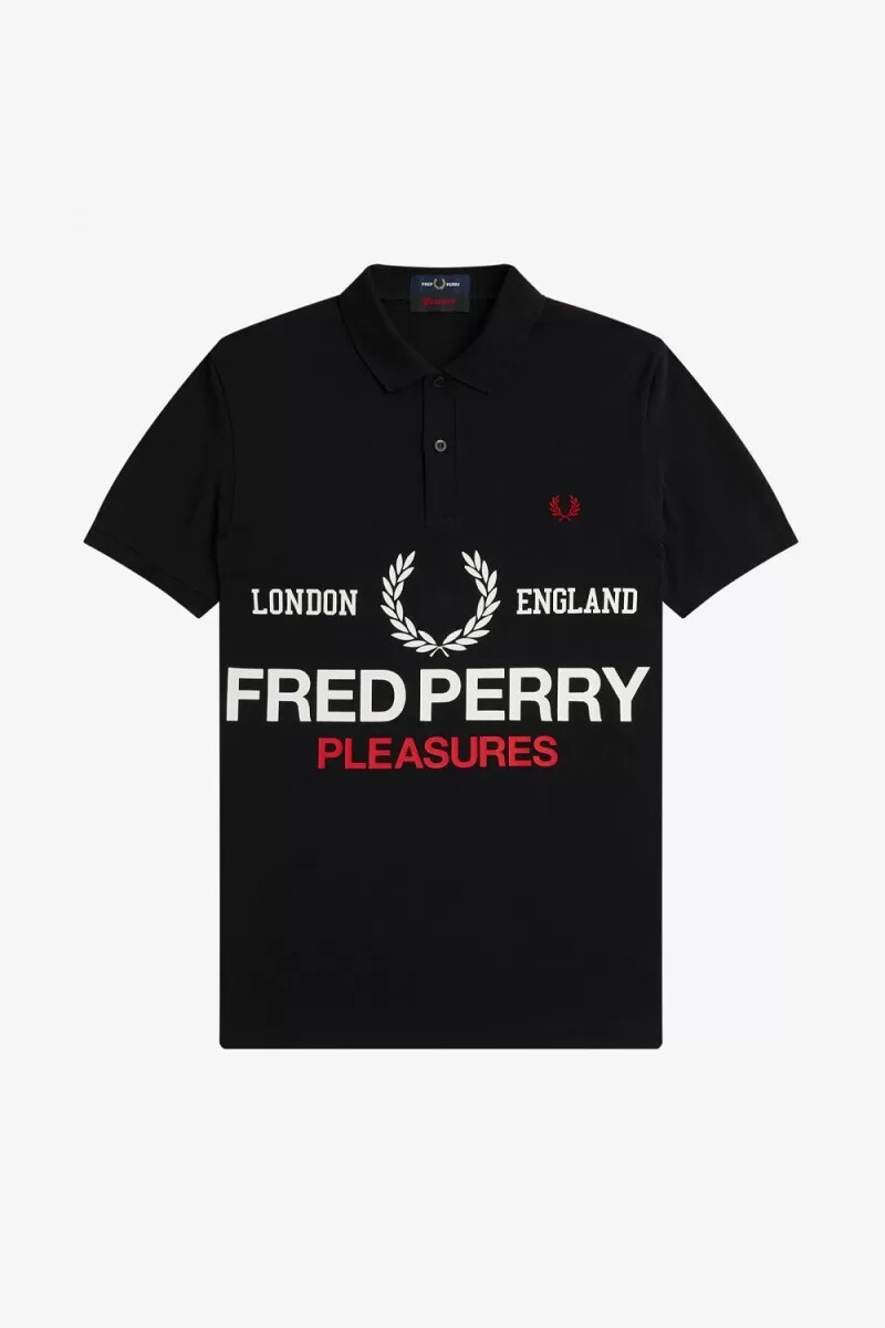 maglietta da uomo con logo fred perry nera