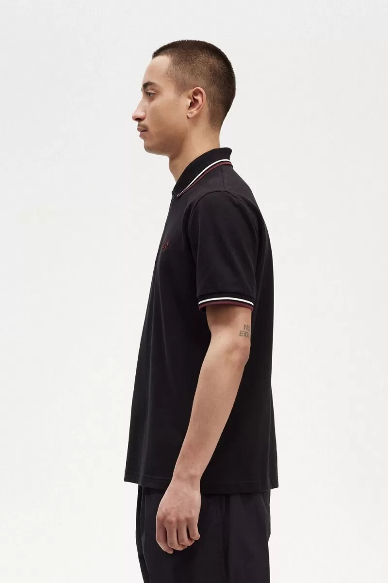 fred perry m12 camicia da uomo nera beige sangue di bue