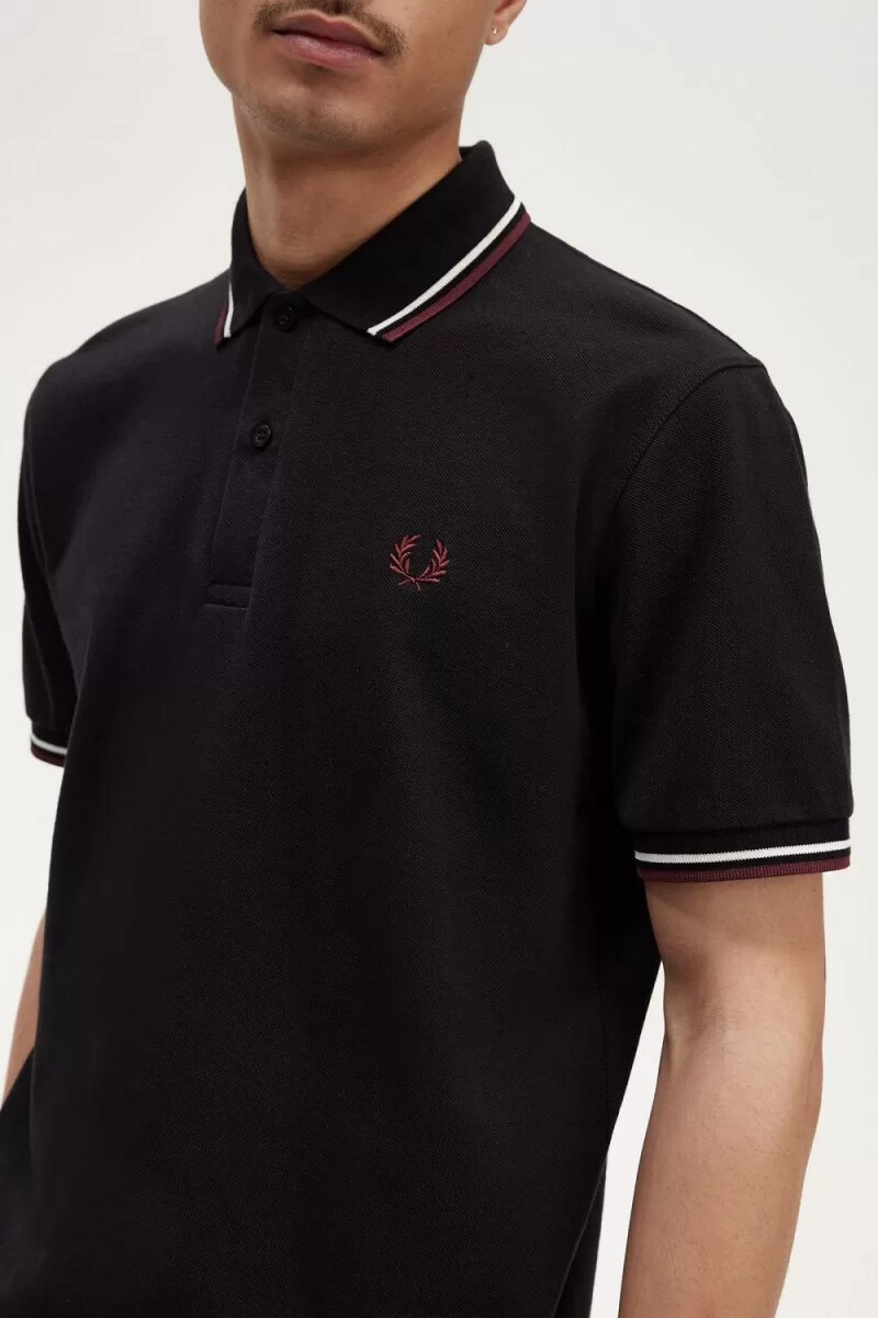 fred perry m12 camicia da uomo nera beige sangue di bue
