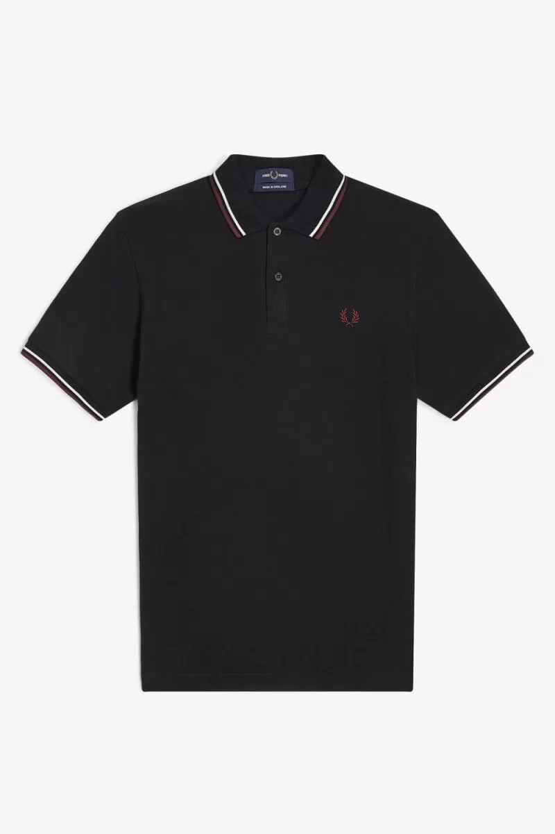 fred perry m12 camicia da uomo nera beige sangue di bue