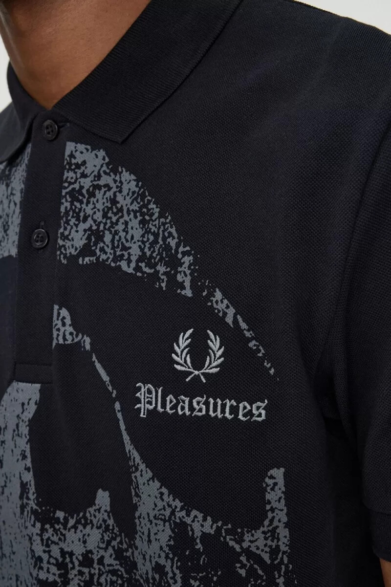 camicia da uomo fred perry skull nera