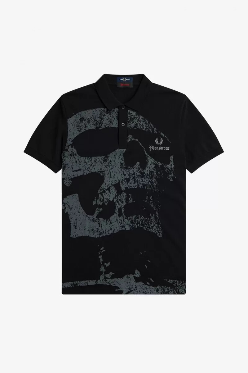 camicia da uomo fred perry skull nera