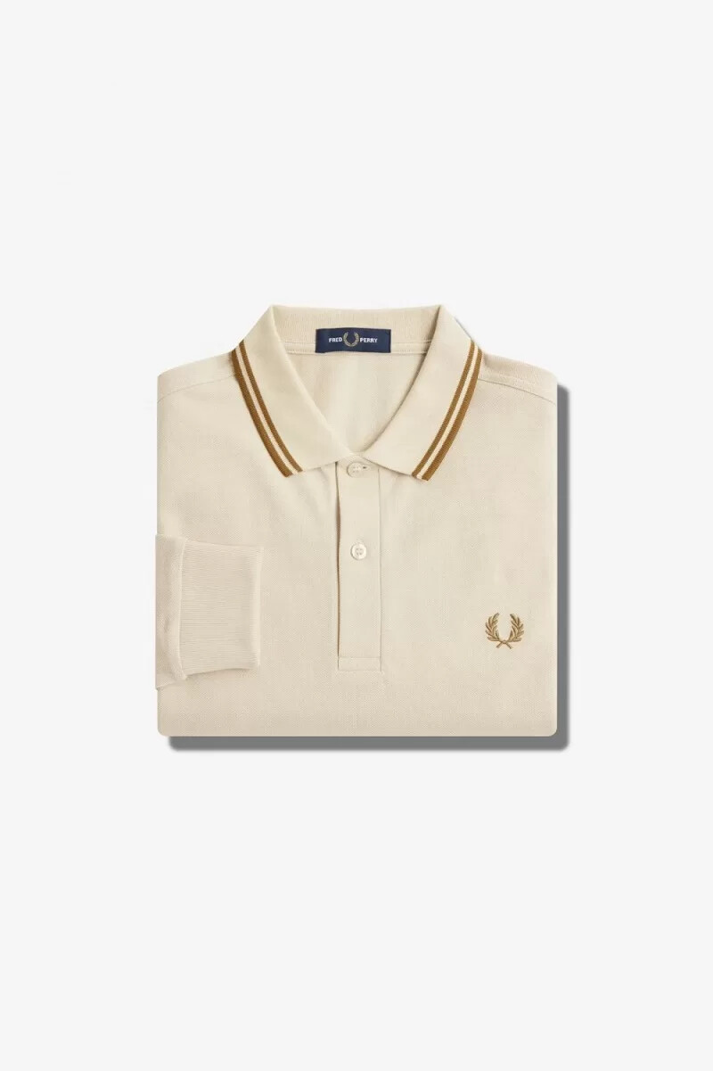 fred perry m3636 camicia da uomo oatmeal dark coffee dark coffee