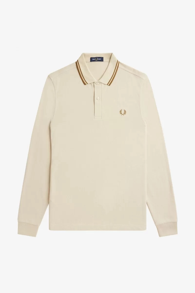 fred perry m3636 camicia da uomo oatmeal dark coffee dark coffee