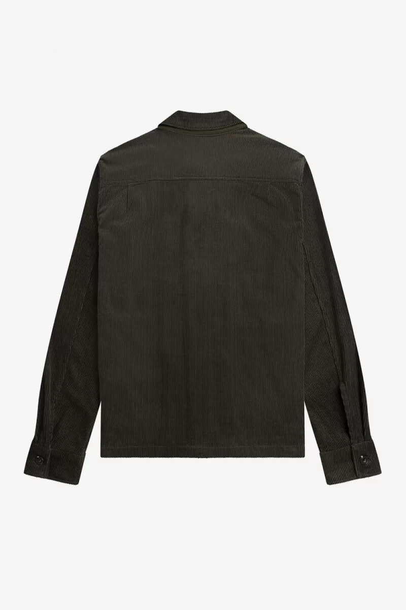 camicia da uomo fred perry cord verde campo