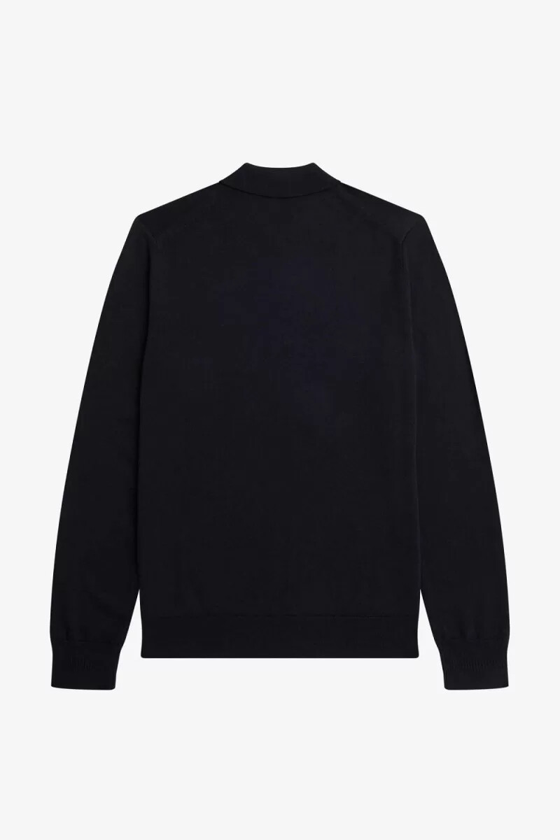 camicia da uomo in maglia a maniche lunghe fred perry blu navy