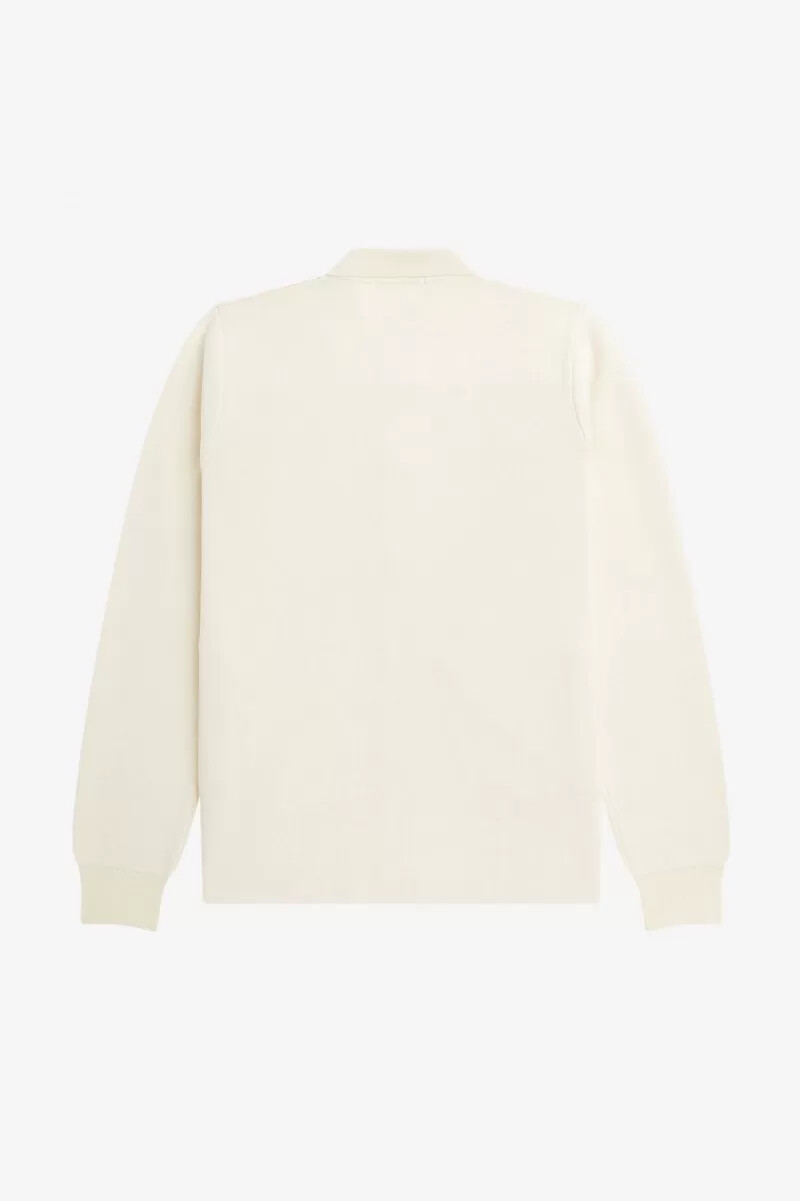 camicia da uomo in maglia con bottoni fred perry beige