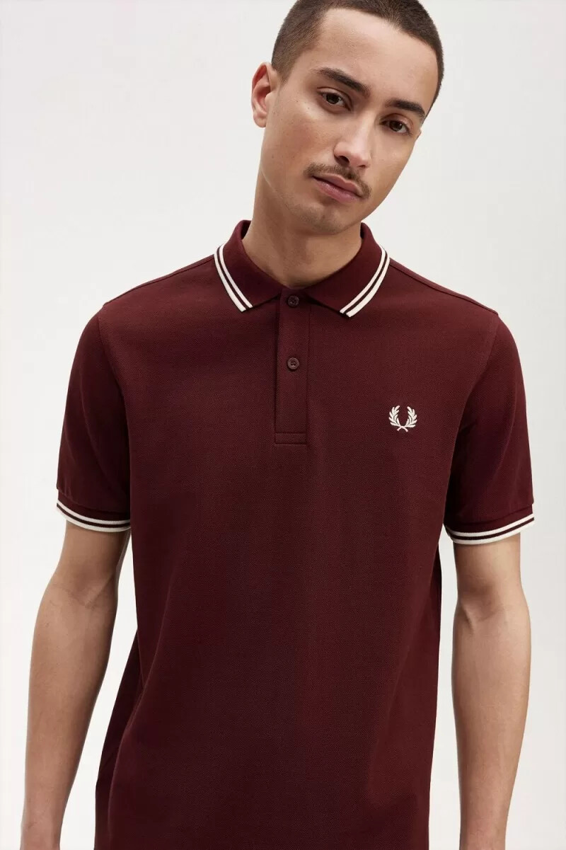fred perry m3600 camicia da uomo beige sangue di bue