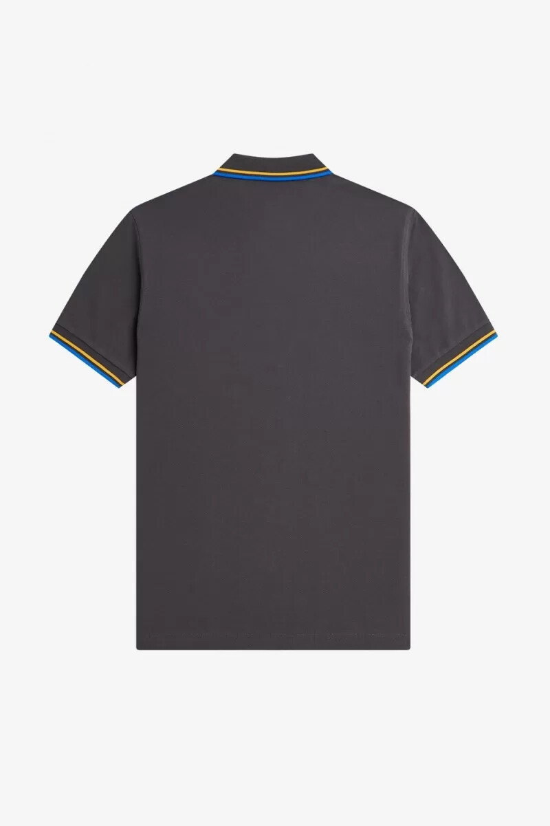 fred perry m3600 camicia da uomo gunmetal golden hour kingfisher
