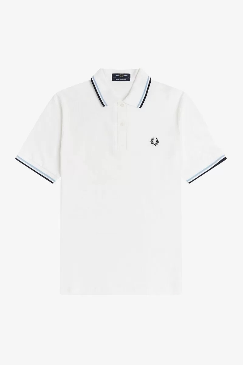 camicia da uomo fred perry m12 bianca acquamarina blu navy