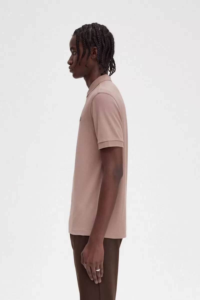 fred perry m6000 camicia da uomo rosa scuro tabacco bruciato