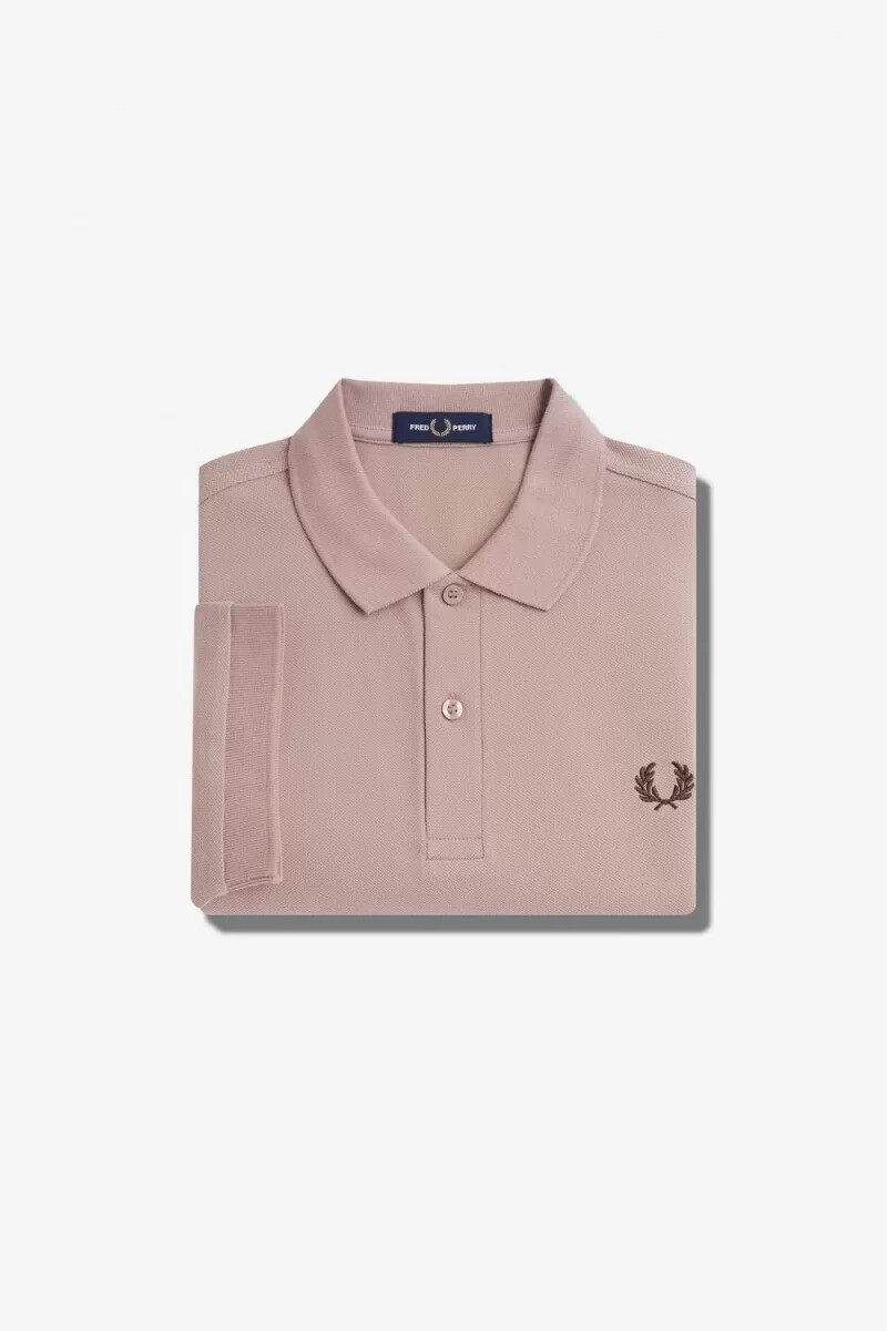 fred perry m6000 camicia da uomo rosa scuro tabacco bruciato