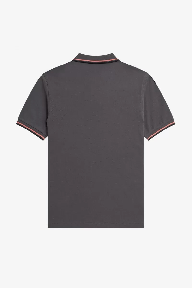 fred perry m3600 camicia da uomo gunmetal coral heat nero