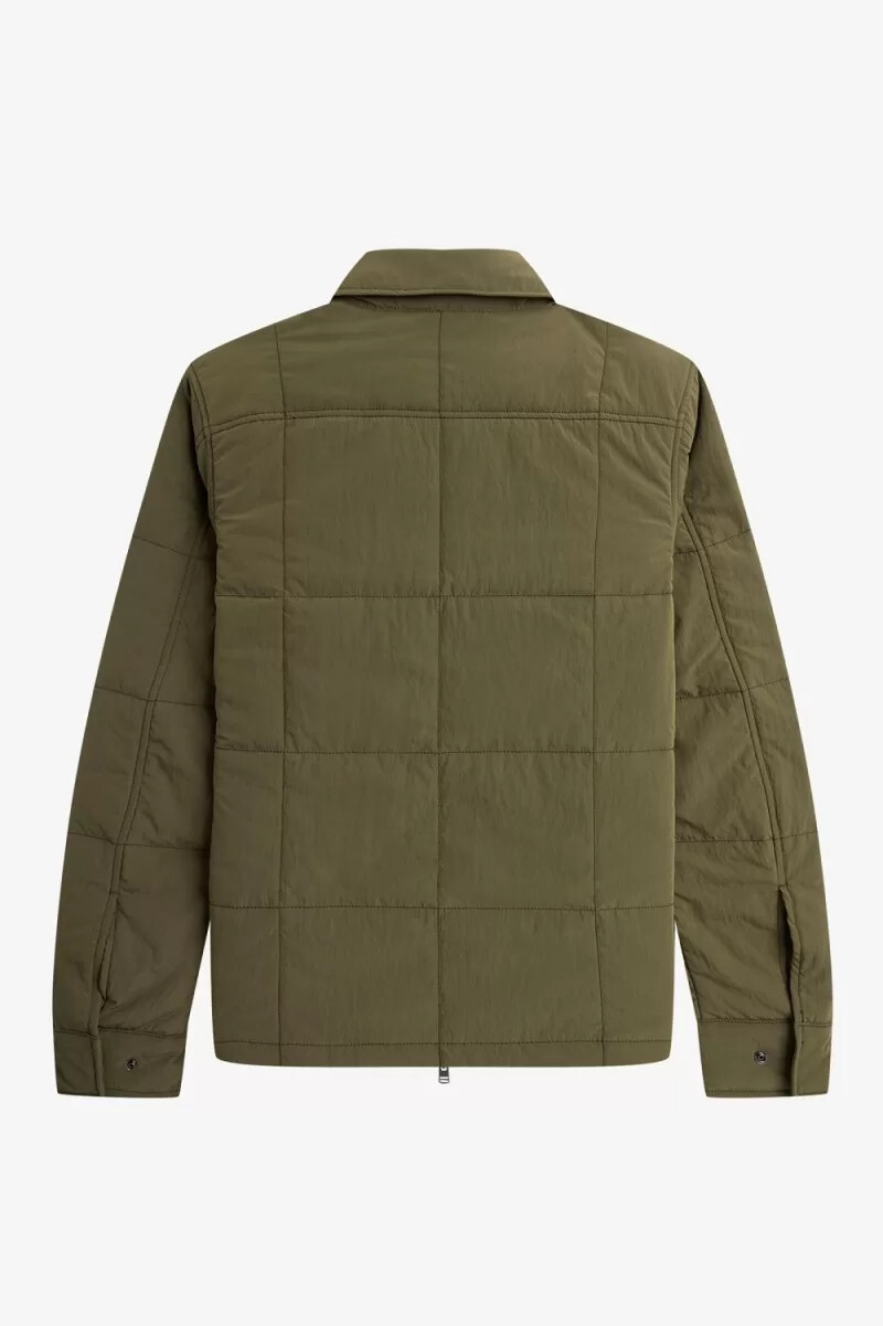 camicia trapuntata da uomo fred perry verde uniforme