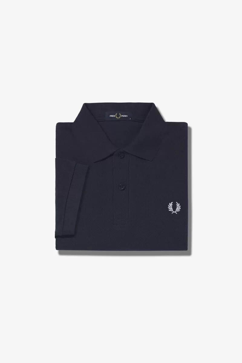 fred perry m6000 camicia da uomo blu navy bianco neve