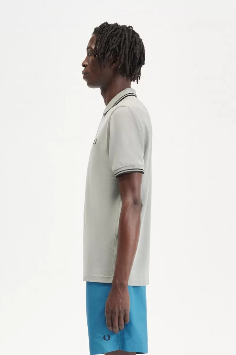 fred perry m3600 camicia da uomo grigio nero
