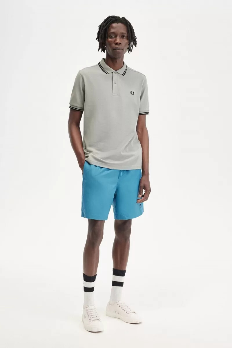 fred perry m3600 camicia da uomo grigio nero