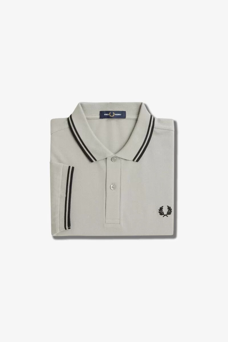 fred perry m3600 camicia da uomo grigio nero