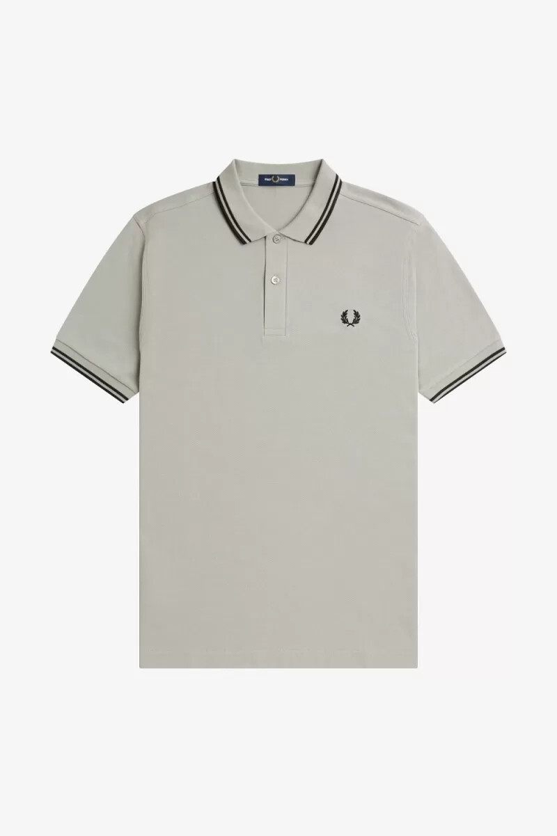 fred perry m3600 camicia da uomo grigio nero