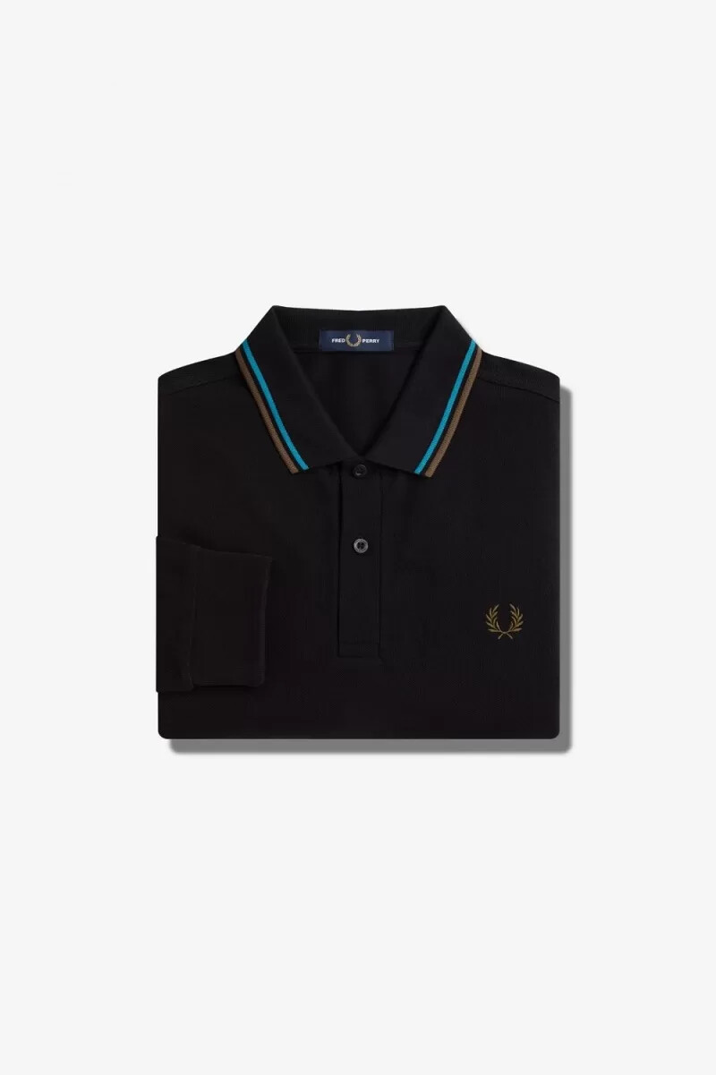 fred perry m3636 camicia da uomo nera blu cyber verde uniforme