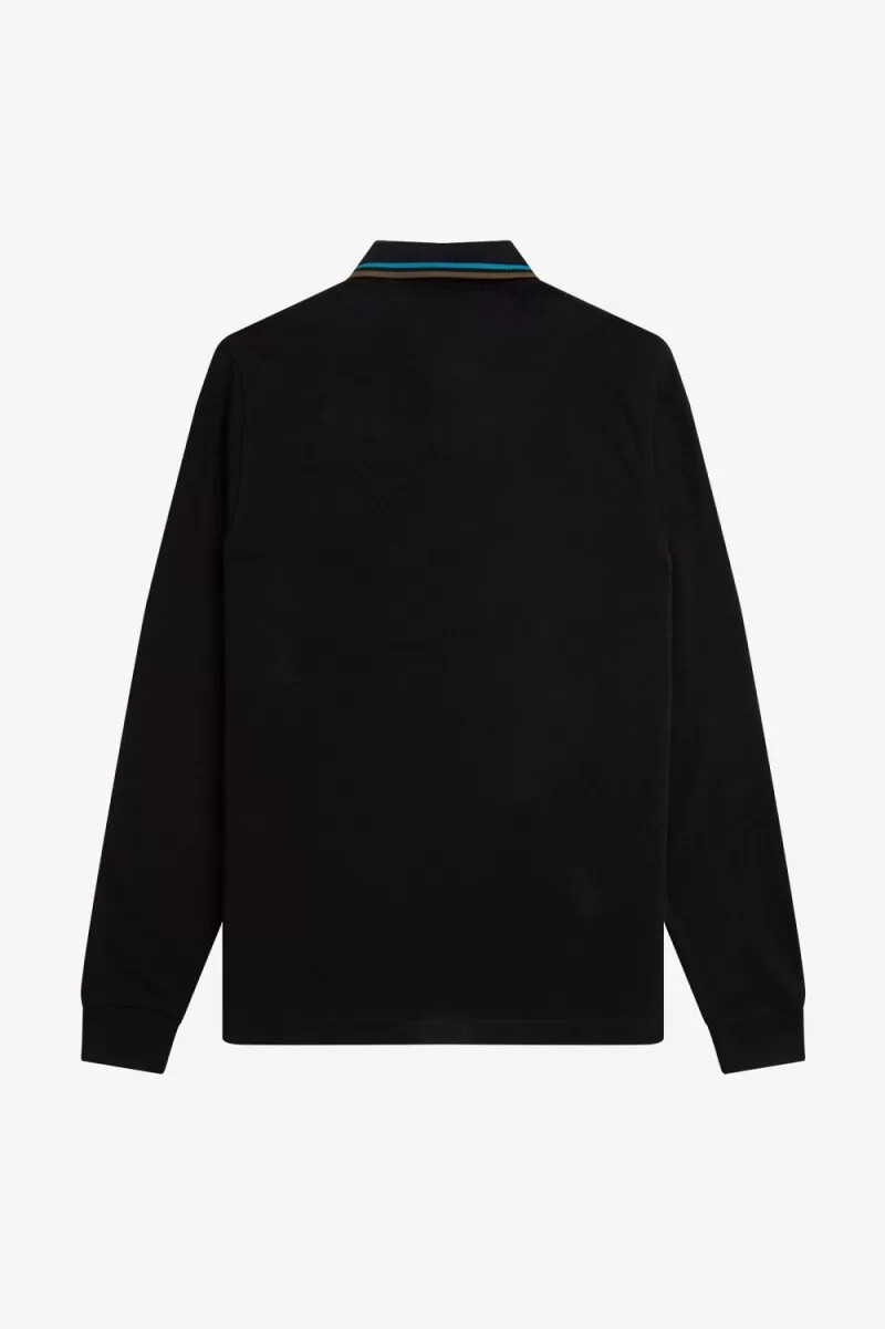 fred perry m3636 camicia da uomo nera blu cyber verde uniforme