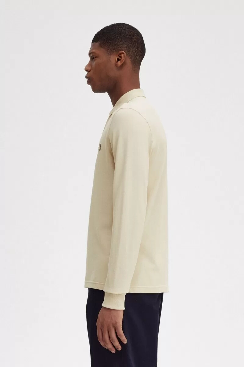 fred perry m6006 camicia da uomo oatmeal field green