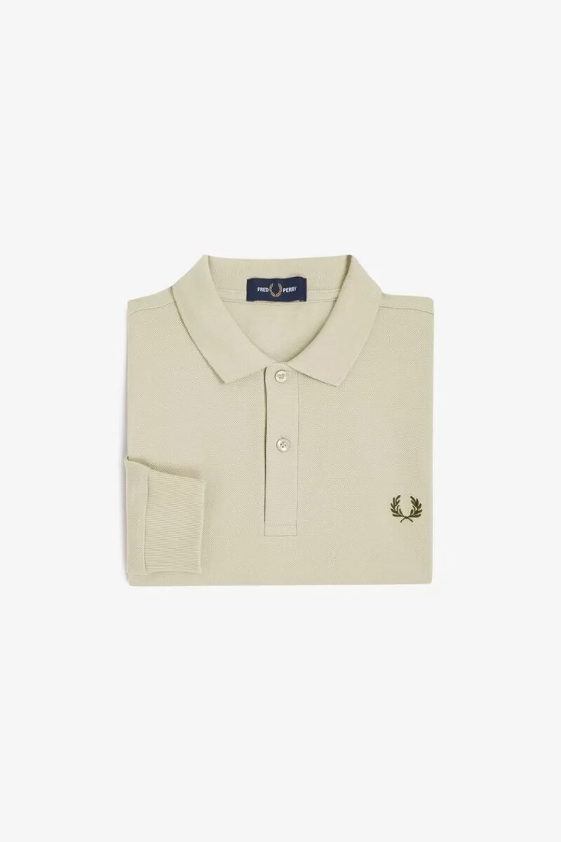 fred perry m6006 camicia da uomo oatmeal field green