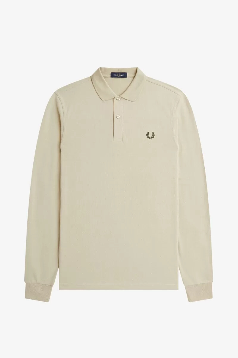 fred perry m6006 camicia da uomo oatmeal field green