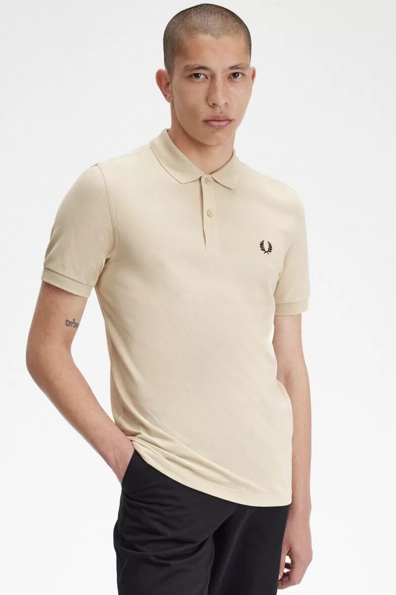 fred perry m6000 camicia da uomo color avena e nero