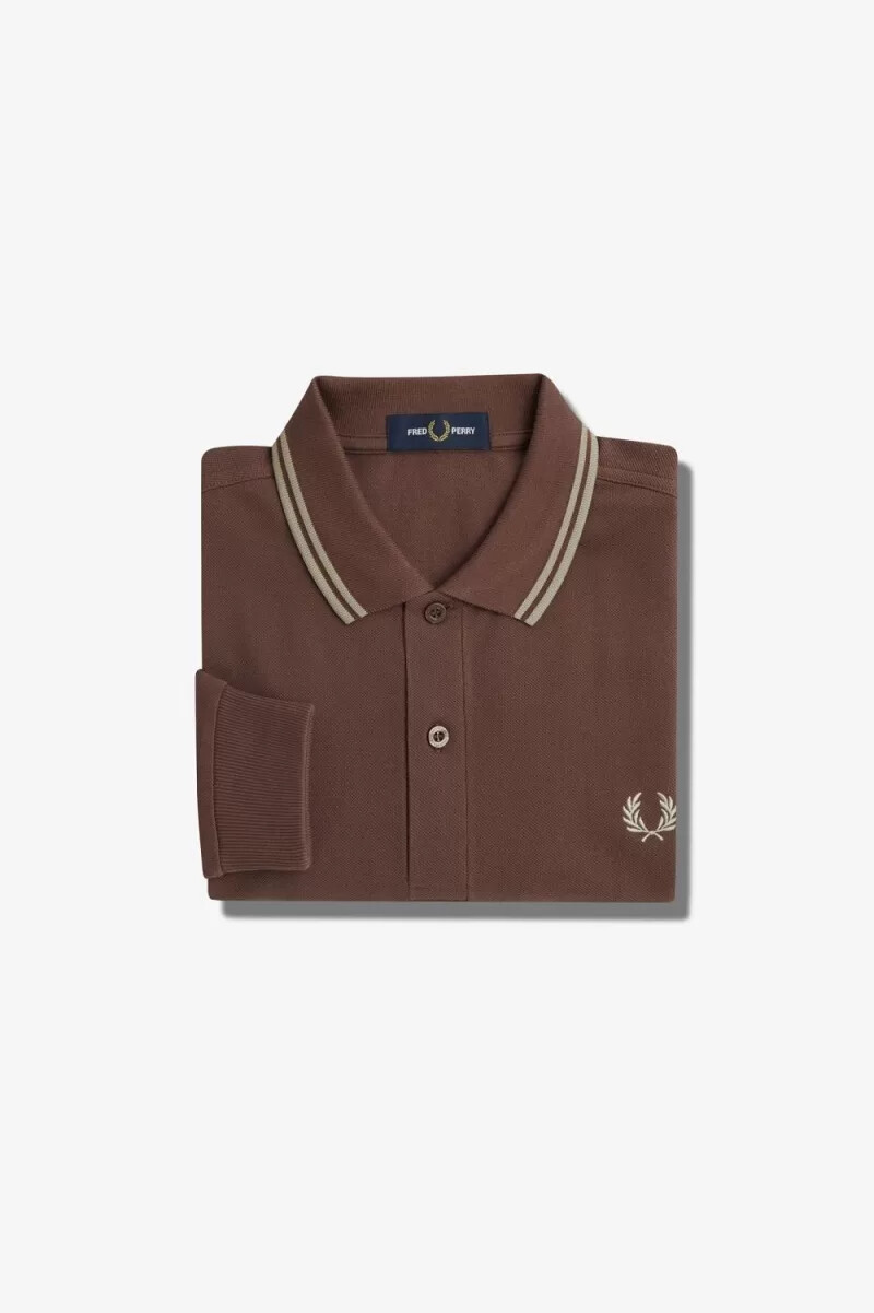 fred perry m3636 camicia da uomo rosso scuro grigio caldo