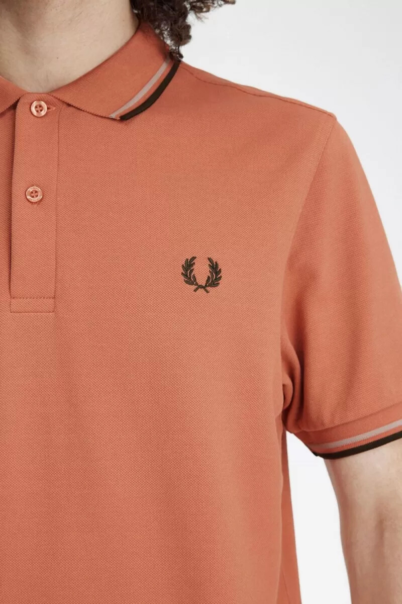 fred perry m3600 camicia da uomo ruggine chiaro grigio caldo verde notte