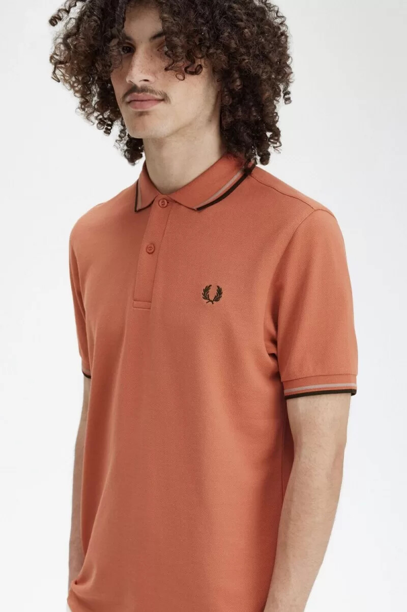 fred perry m3600 camicia da uomo ruggine chiaro grigio caldo verde notte