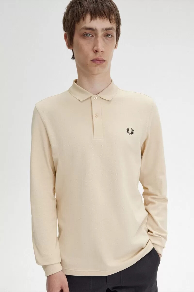 fred perry m6006 camicia da uomo color avena nero