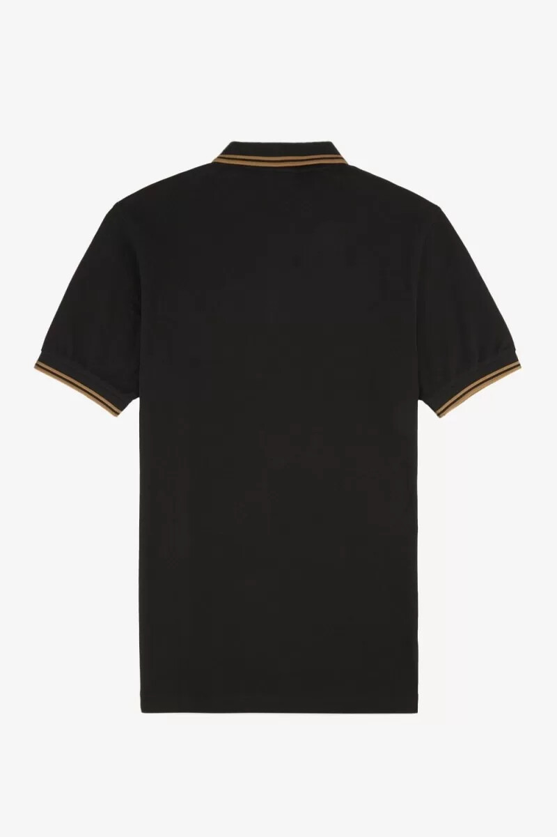 fred perry m3600 camicia da uomo nera marrone