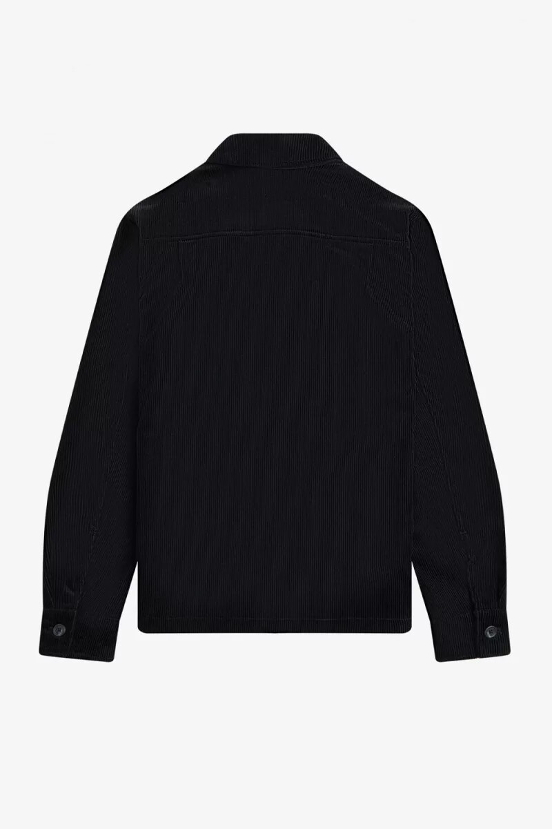 camicia da uomo fred perry cord nera