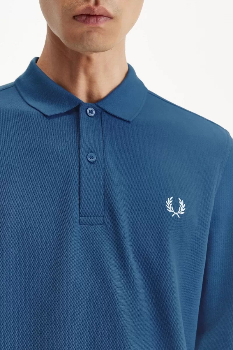 fred perry m6006 camicia da uomo blu notte acquamarina