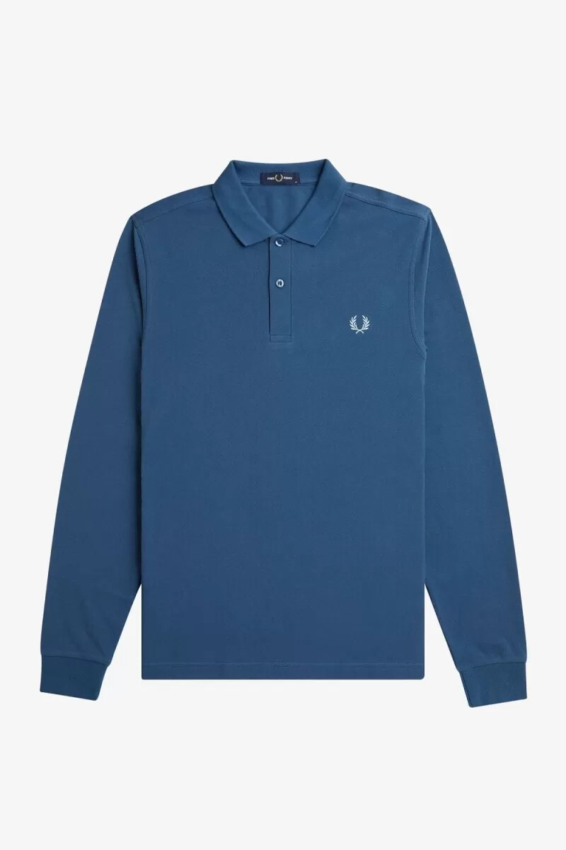 fred perry m6006 camicia da uomo blu notte acquamarina