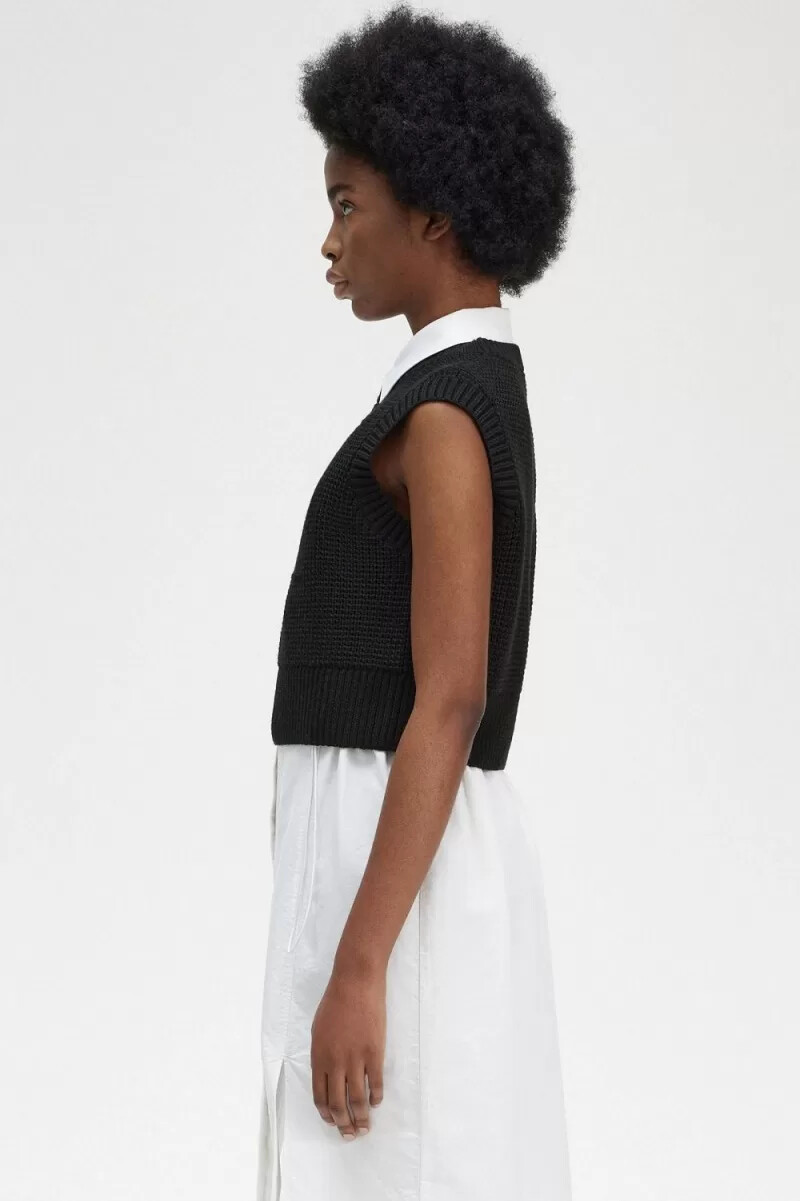 fred perry laurel wreath maglia canotta donna nero